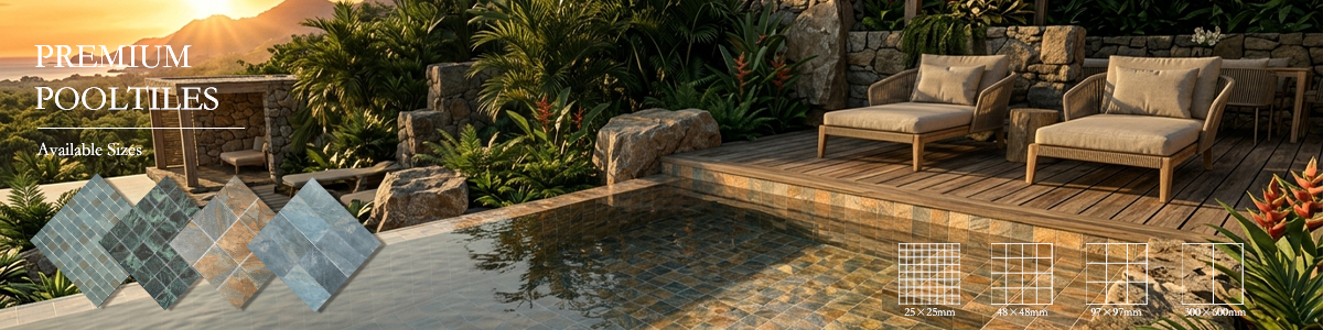 ShuangOu Premium Swimming Pool Tile Sizes Display - 25x25mm 48x48mm 97x97mm 300x300mm